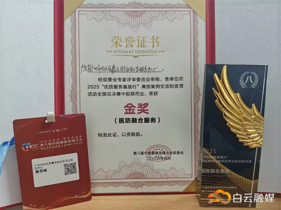 2025年优质服务基层行宣贯活动全国总决赛金奖(医防融合组第一名) 2025年优质服务基层行宣贯活动全国总决赛金奖(医防融合组第一名)