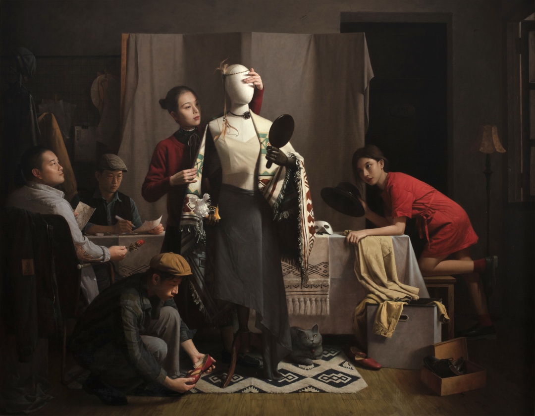林瀚《装扮·构想》140cm×170cm布面油画2021年