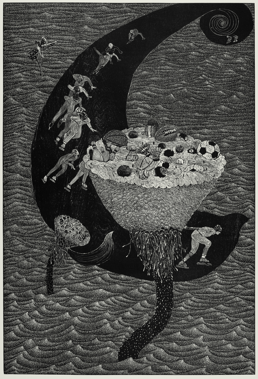 陈艾君《乐园系列七》 120cm×80cm木刻 2022年 13450367730