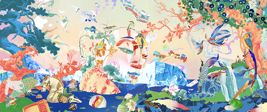 《百鸟朝凤》 布面丙烯 2022