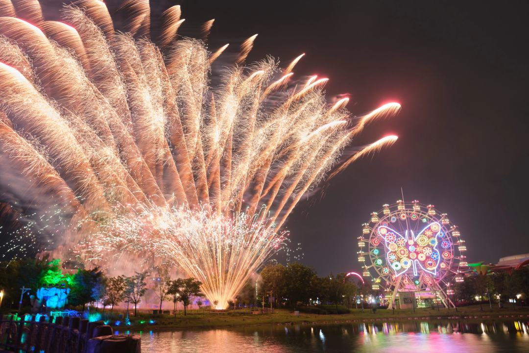 12月31日跨年夜,广州融创乐园的烟花秀