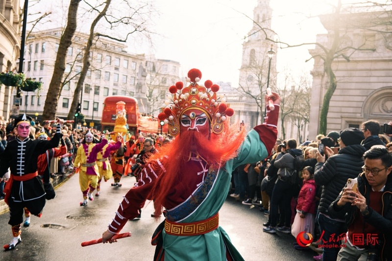 伦敦新春庆典现场。人民网 郭锦标、杨浩鹏摄