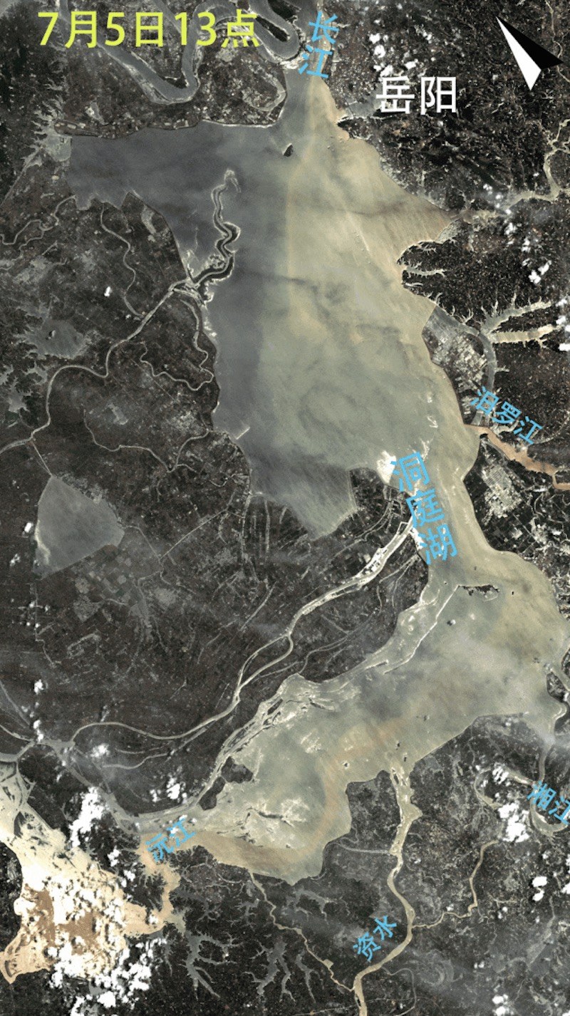 洞庭湖决堤后影像