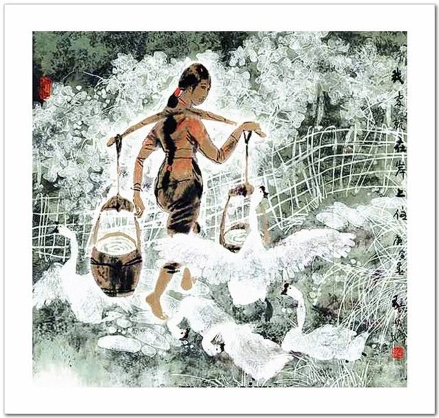 明矾水技法《水乡人物》系列画之一