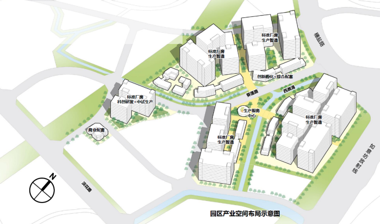 荔湾区葵蓬村村镇工业集聚区产业空间布局示意图