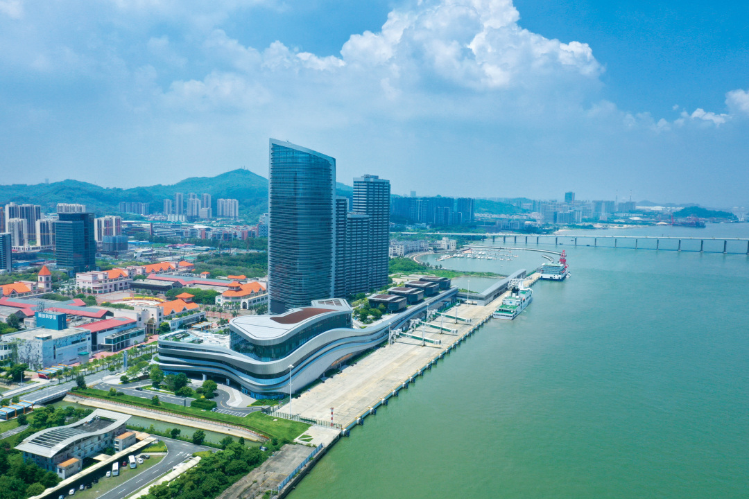 莫伟浓20220914航拍珠江奔流 南沙明珠湾资讯科技园邮轮母港