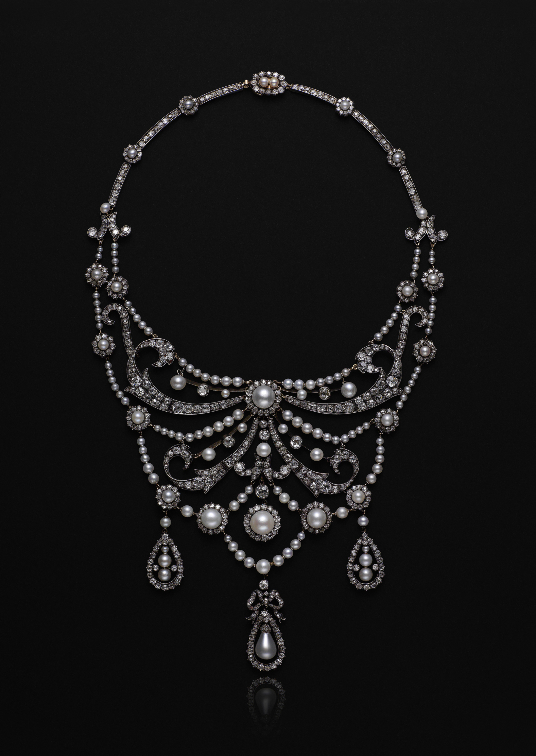 天然珍珠钻石项链