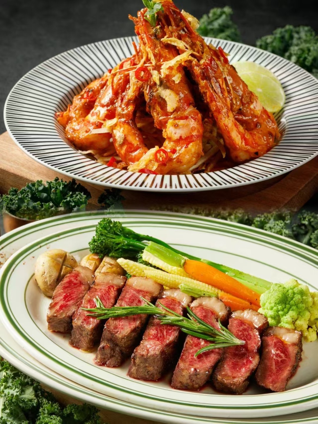 香辣牛油大虎虾以及M7皇后牛扒.jpg