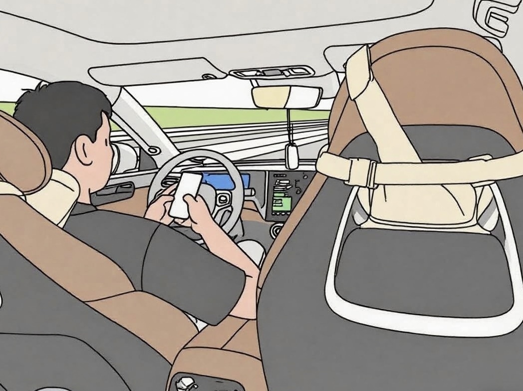 (AI图)多名消费者在社交平台曝光:搭乘网约车时亲眼目睹司机脱手操作车辆