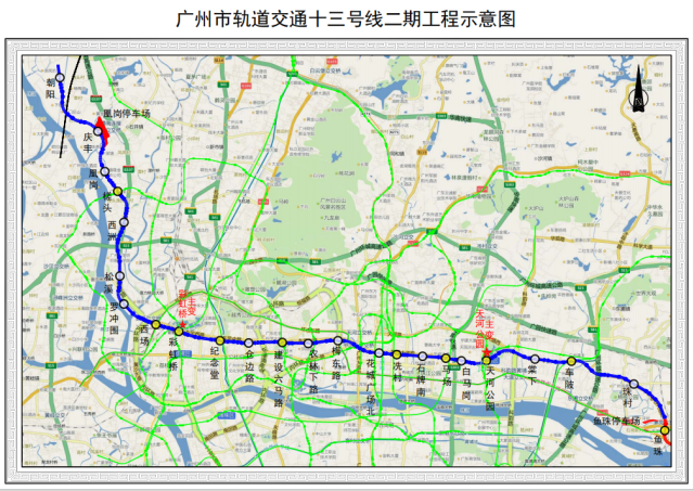 ▲十三号线二期线路示意图，以最终公布为准