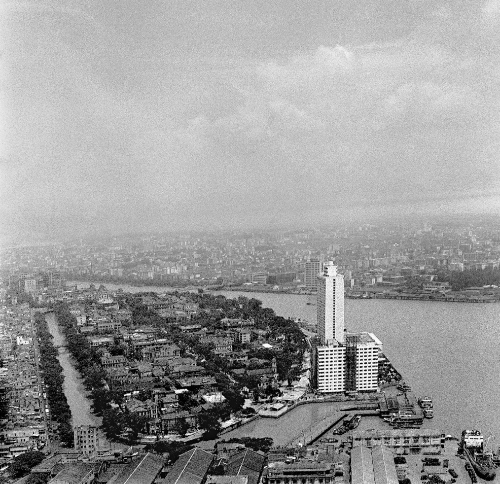 1986年航拍广州沙面地区。