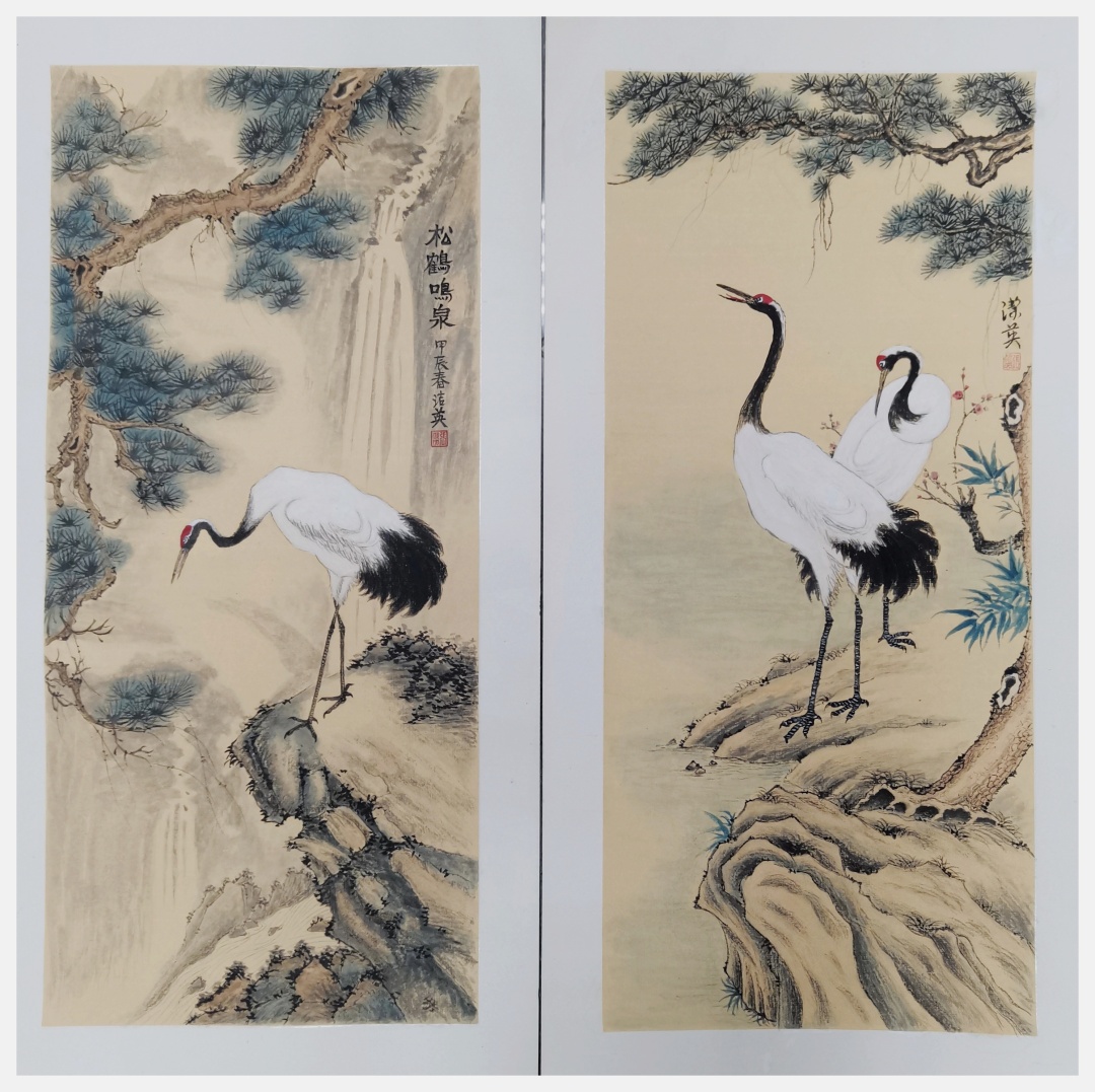 4张洁英(松鹤呜泉)国画.jpg 4张洁英(松鹤呜泉)国画.jpg