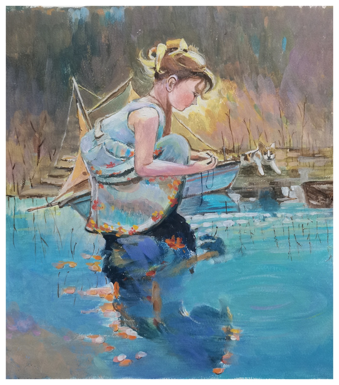 12刘军(玩水的小姑娘)水粉.jpg 12刘军(玩水的小姑娘)水粉.jpg