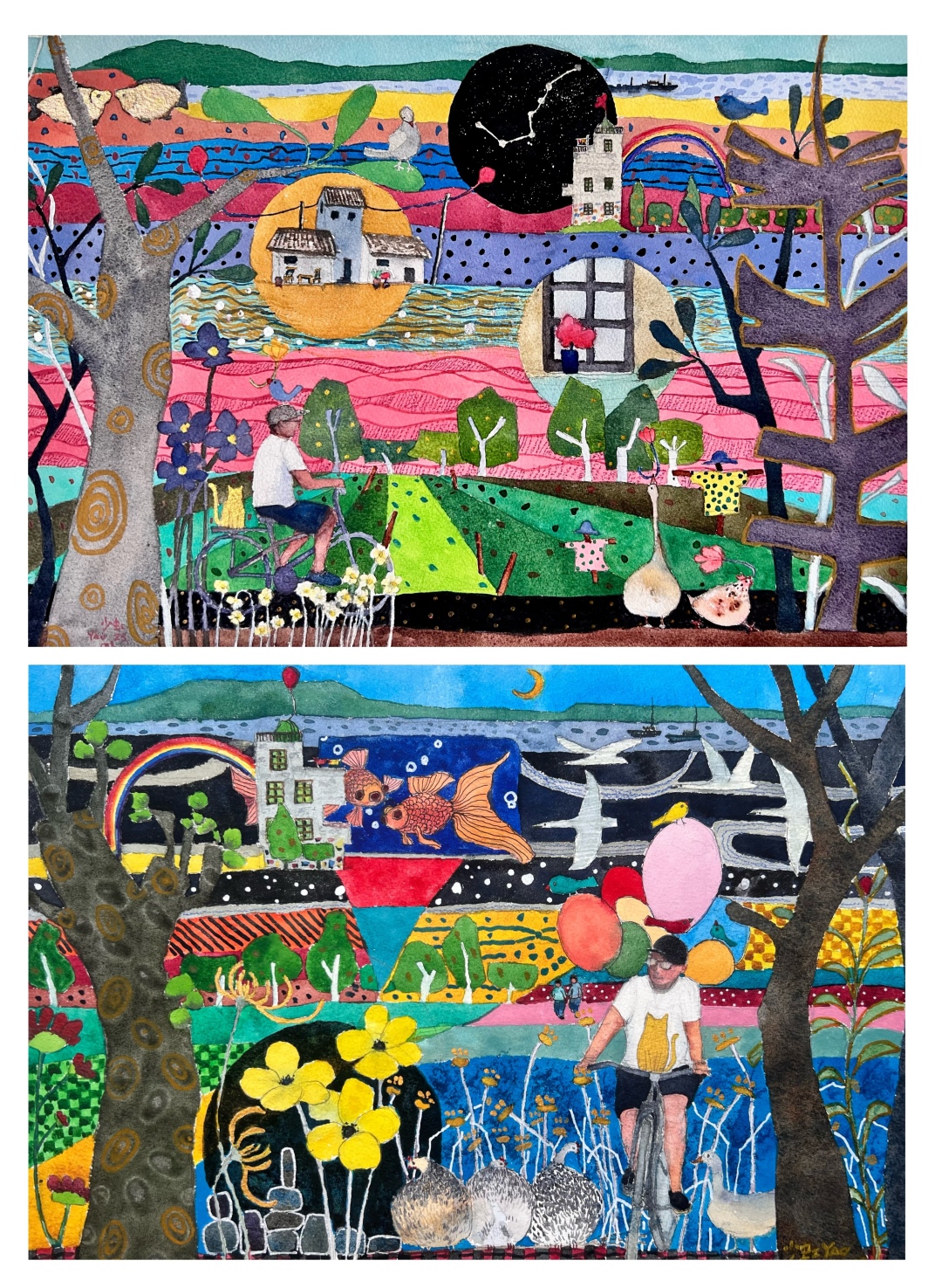 16姚少虹(好奇先生与他的自行车)水彩.jpg 16姚少虹(好奇先生与他的自行车)水彩.jpg