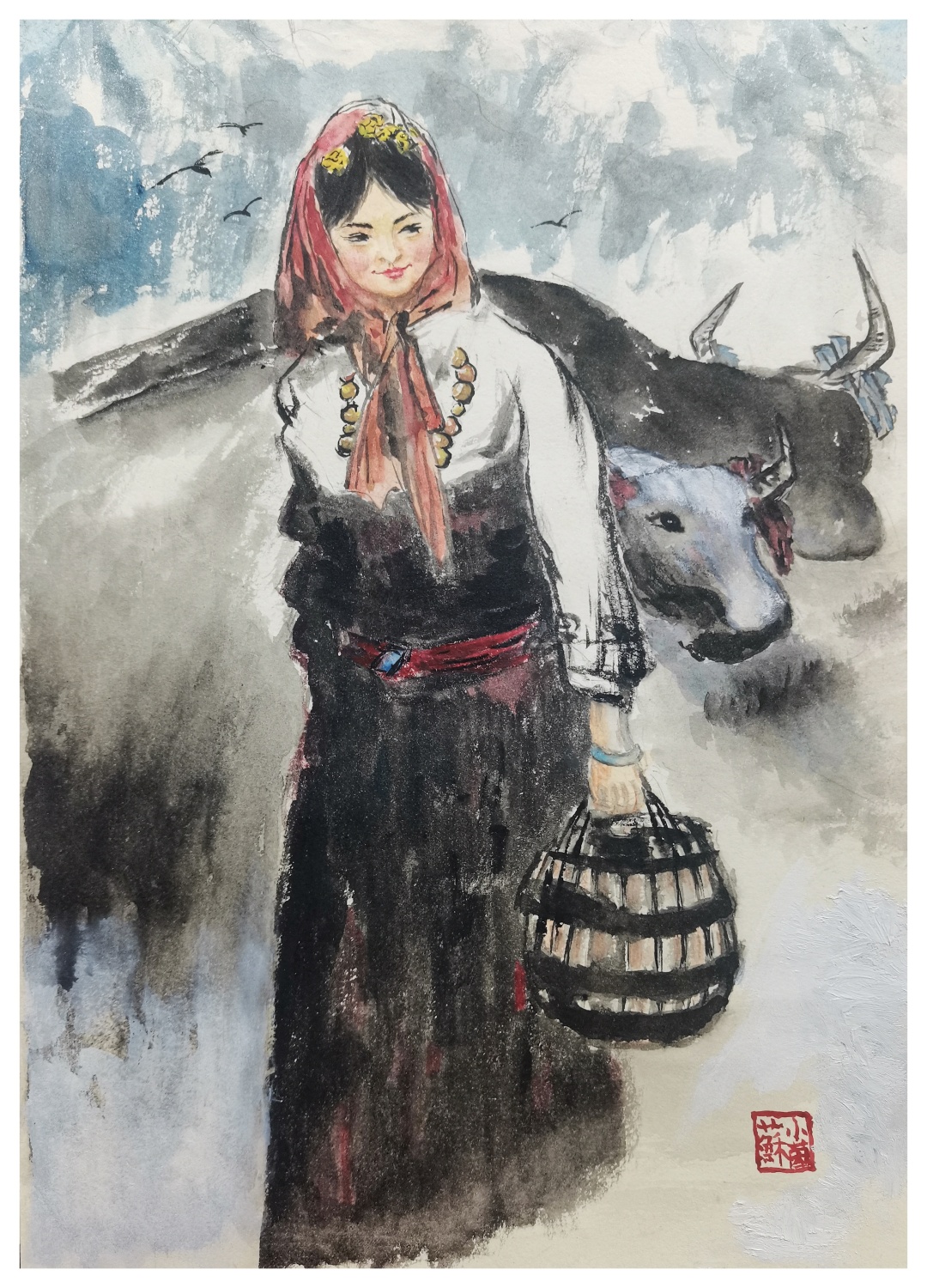 35苏小茵(藏族少女)水彩.jpg 35苏小茵(藏族少女)水彩.jpg