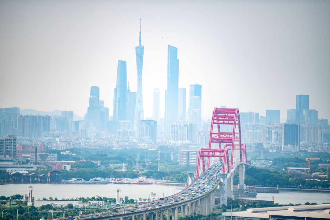 李波20250727航拍新光大桥 夜幕降临 (1)