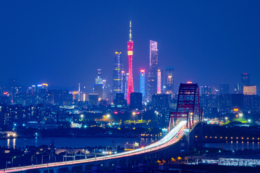 李波20250727航拍新光大桥 夜幕降临 (10)