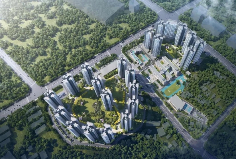 湖中村改造后鸟瞰效果图