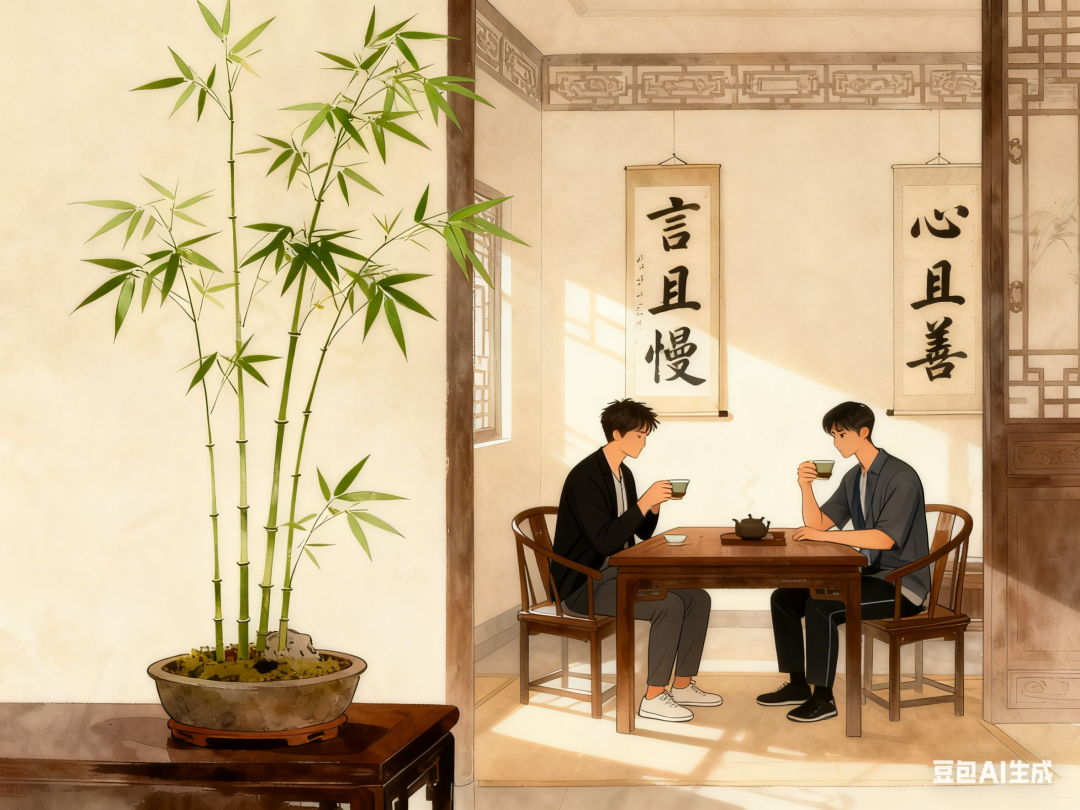 生成中国风茶室图片