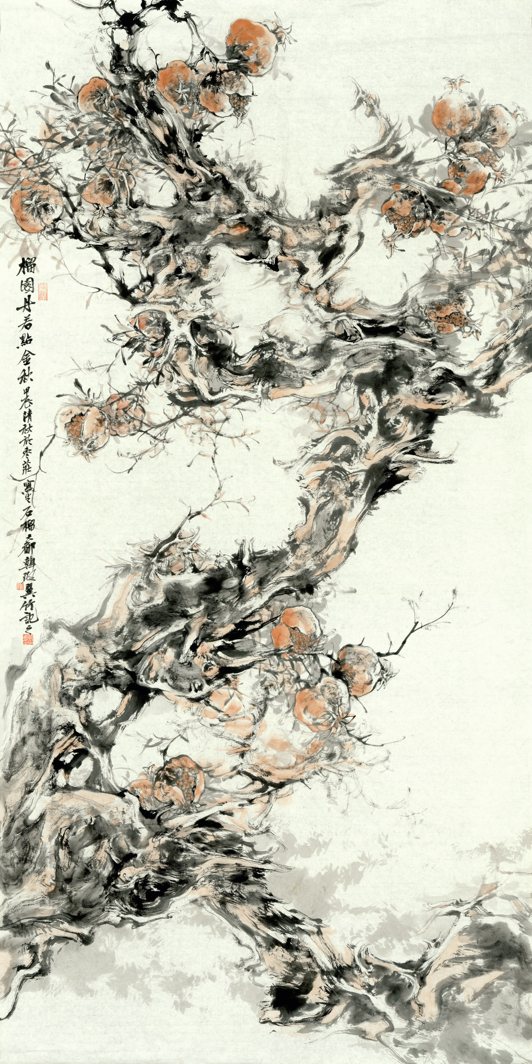 国美-韩璐 《硕果累累图》240x120cm 纸本水墨设色 2024年
