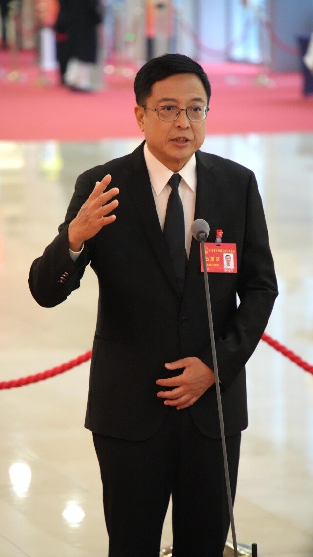 省人大代表，中国科学院高能物理研究所党委委员，中国散裂中子源二期工程副总指挥陈延伟在代表通道发言。张瑞霖/摄