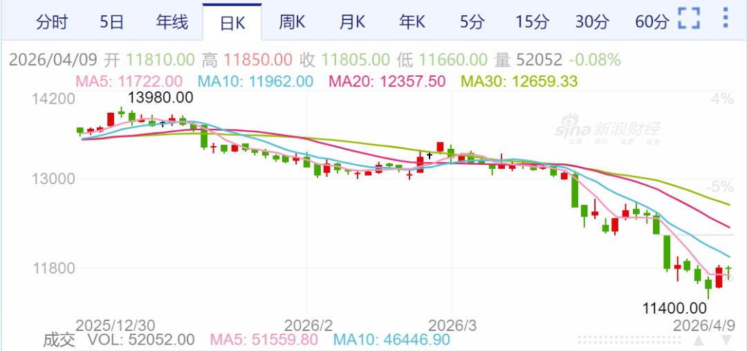 期货生猪(LH2609)行情。