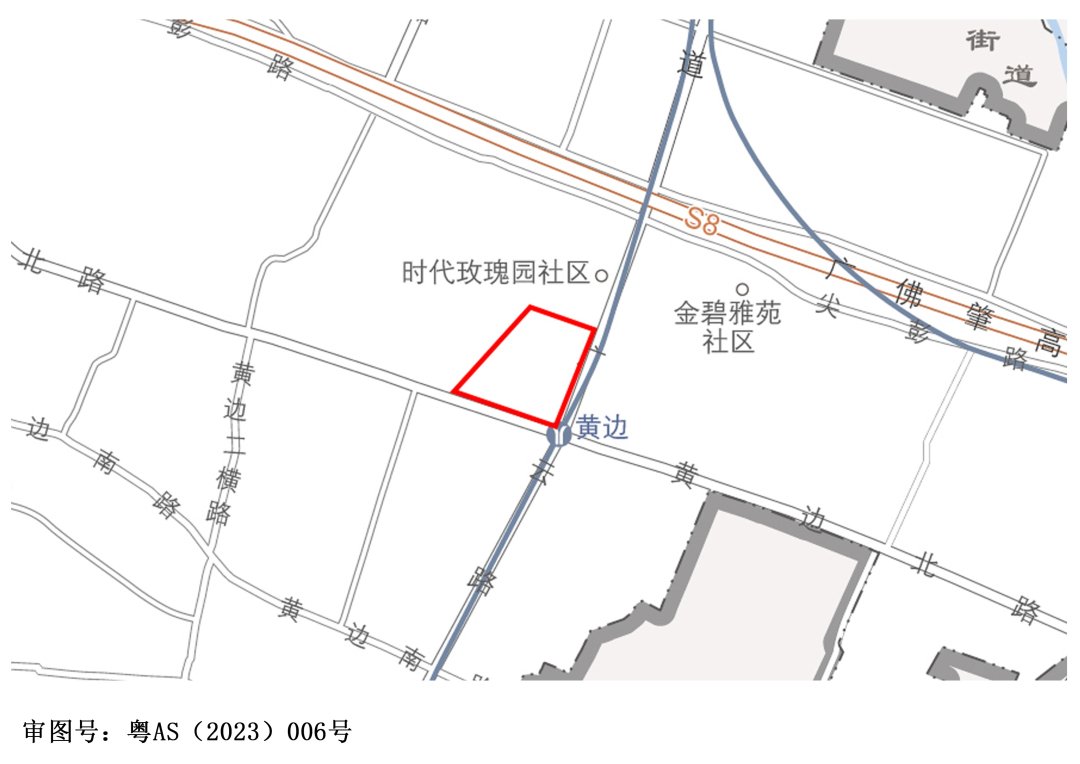 白云区黄边北路北侧AB2902026地块位置示意图