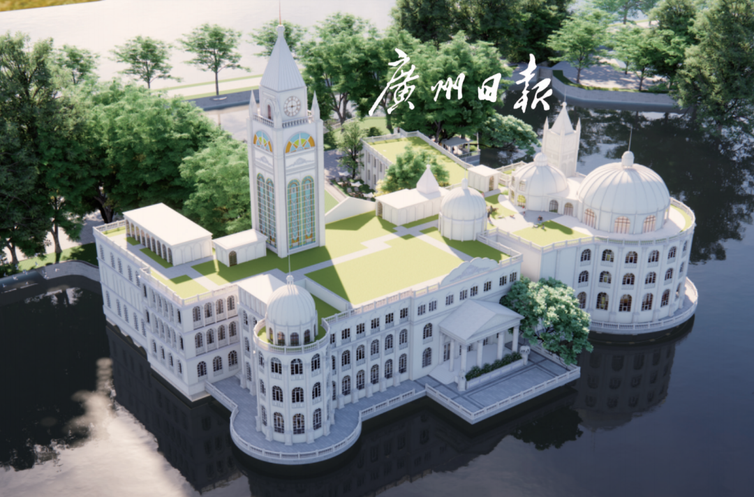 “白宫”外立面效果图,钟楼新增的彩色玻璃是唯一变化 “白宫”外立面效果图,钟楼新增的彩色玻璃是唯一变化