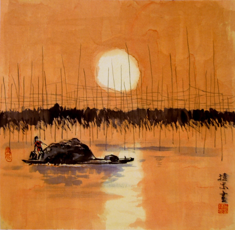 彩墨滩涂之十三(49x49cm)