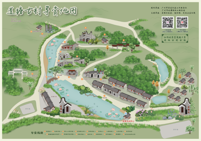 莲塘古村导赏地图