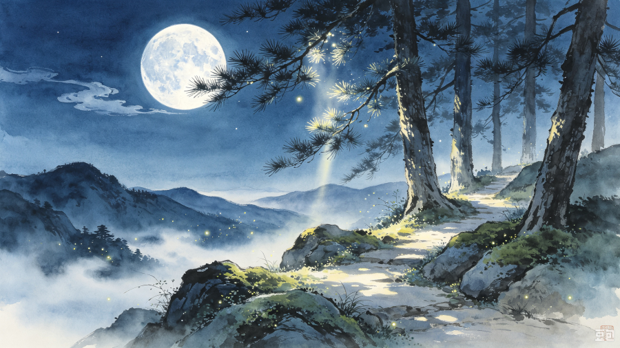水彩画:古时官道与驿亭 (1).png 水彩画:古时官道与驿亭 (1).png