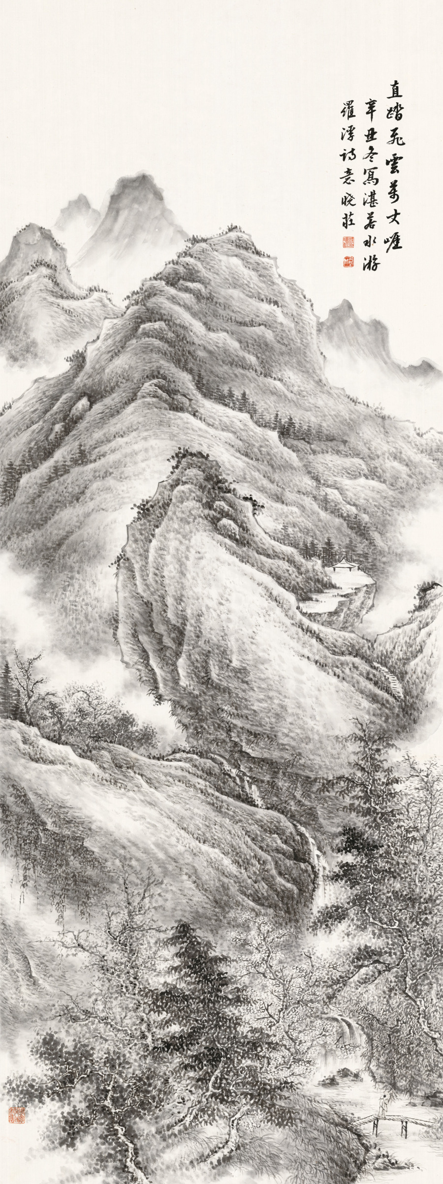 直踏飛雲萬丈崖 107cm×40cm 2021年